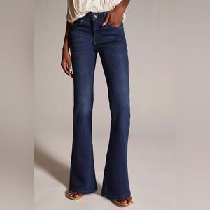PILCRO‎ Anthropologie Demilune Mid Rise Flare Bootcut Dark Wash Jeans Size 27